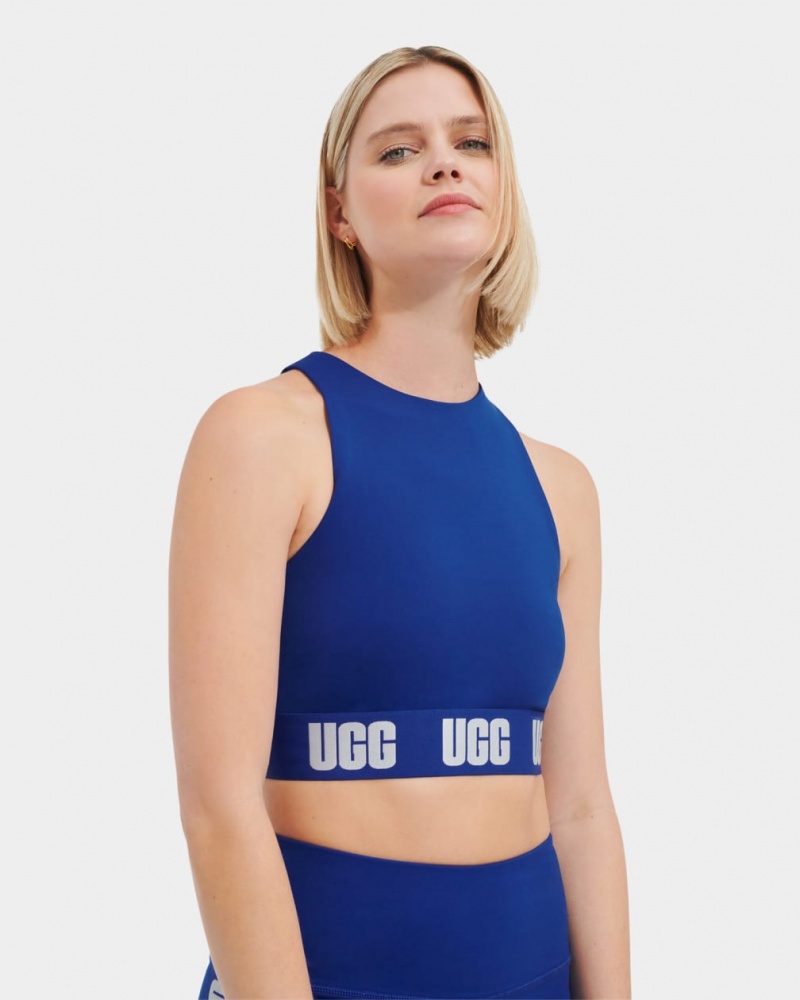 Ugg Wilmina Logo Bralette Women's Tops Deep Blue | PDTZVUC-19