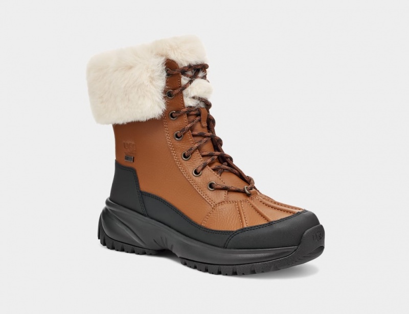 Ugg Yose Fluff Women's Boots Brown | QDHJNRO-84