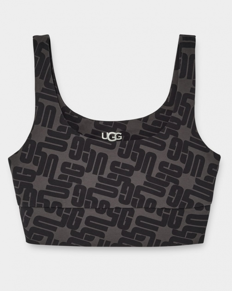 Ugg Zayley Bralette Monogram Women's Tops Black | UGWEZPJ-04