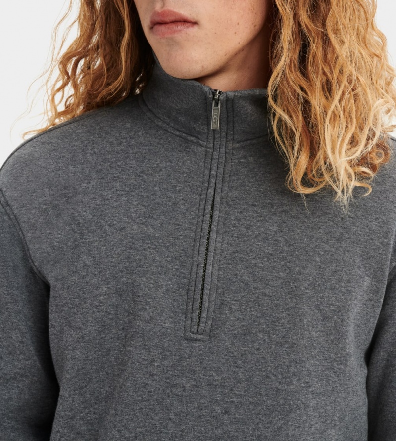 Ugg Zeke Half Zip Pullover Men's Sweatshirt Grey | XIYTFHA-78