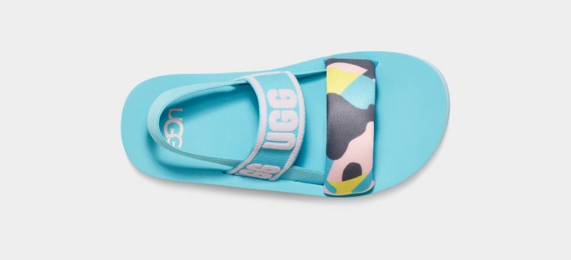 Ugg Zuma Sling Camopop Kids' Sandals Blue | FXAPQLE-97