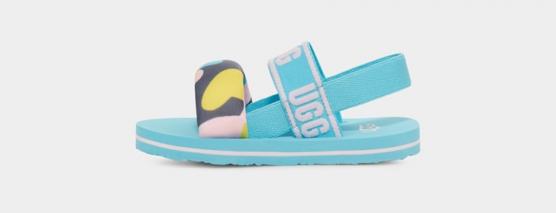 Ugg Zuma Sling Camopop Kids' Sandals Blue | YWVSKPN-26