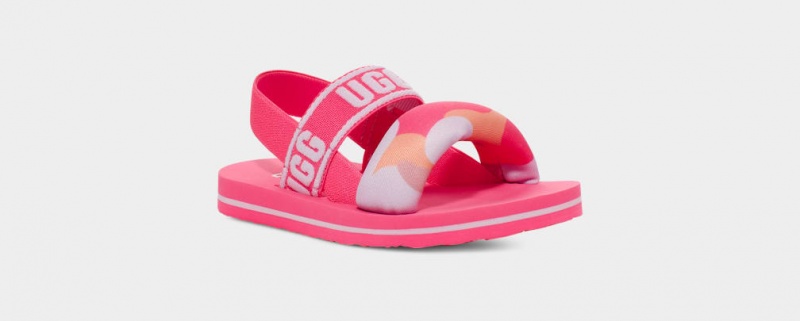 Ugg Zuma Sling Camopop Kids' Sandals Pink | JTHBFQN-74