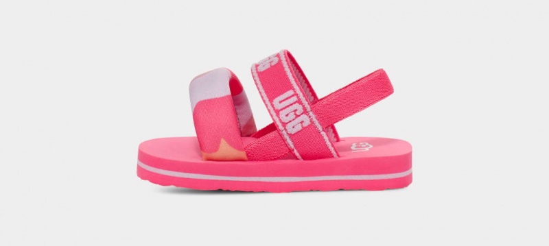 Ugg Zuma Sling Camopop Kids' Sandals Pink | LANXCUM-36