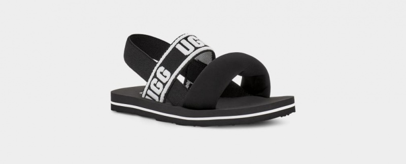 Ugg Zuma Sling Kids' Sandals Black | QZLFCRA-59