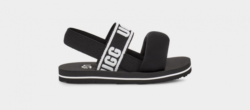 Ugg Zuma Sling Kids\' Sandals Black | QZLFCRA-59